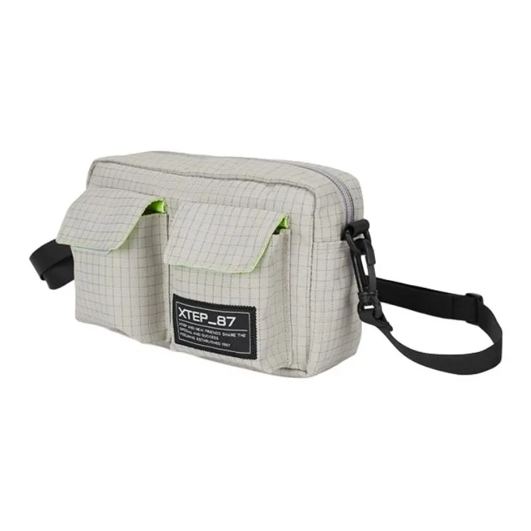 XTEP Fabric Crossbody Bag, Shoulder Bag Unisex Gray/Black-1