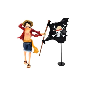 BANPRESTO Monkey D. Luffy Glass Factory, One Piece Magazine Figure Luffy, Flag Bonus Gifts 22cm