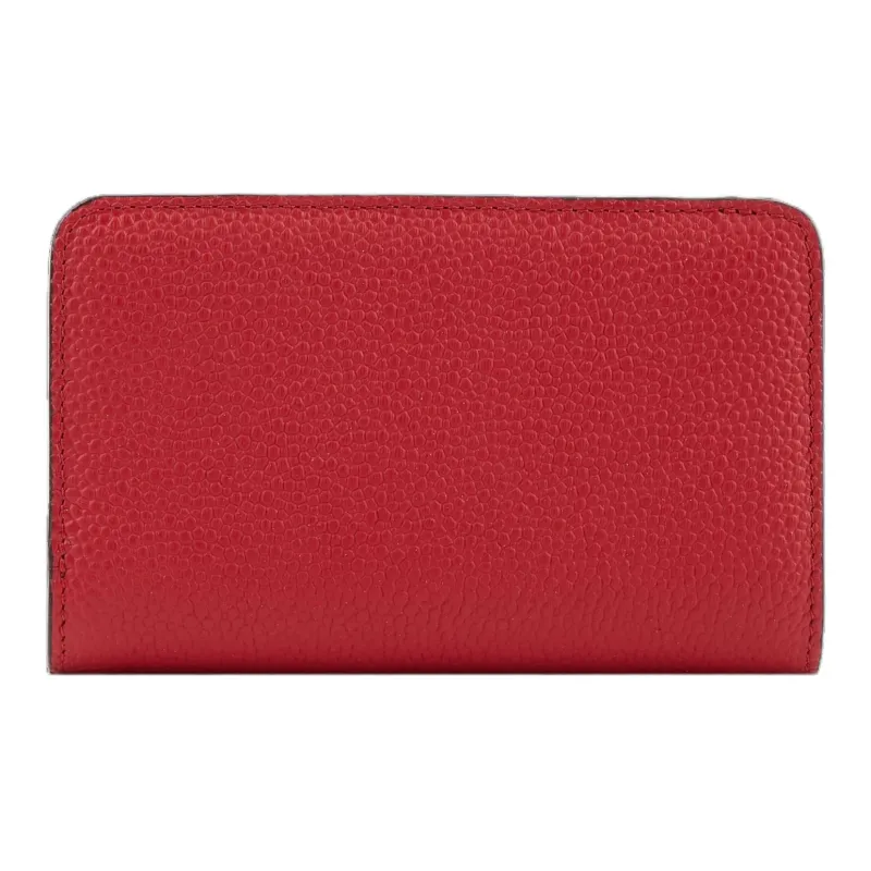 LANCEL Grained Cow Leather Wallet Women's Red Lanzeal-1