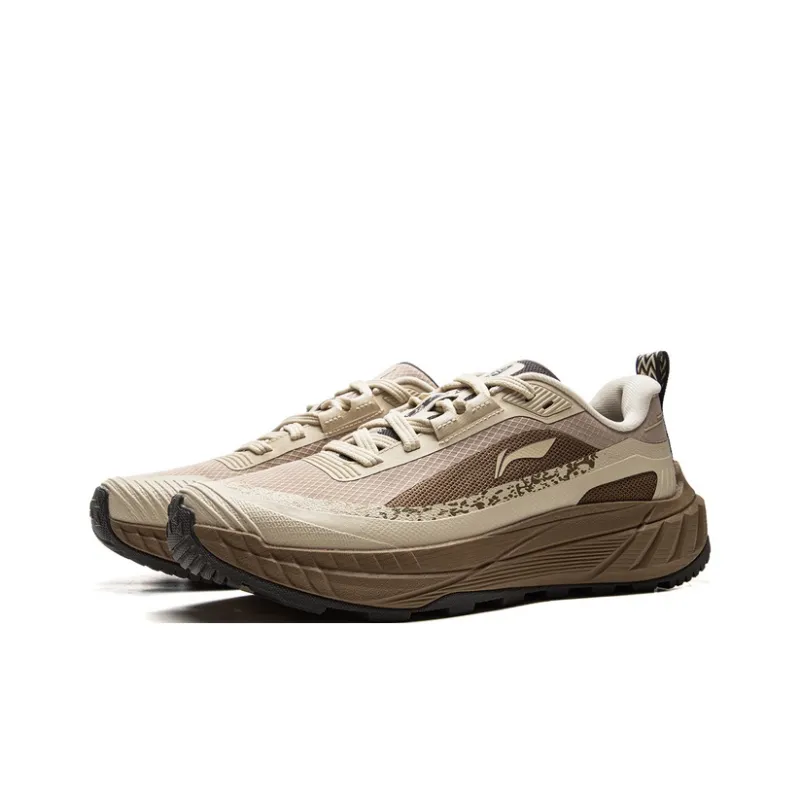 LiNing CF Trail Lite 2.0 Wear-Resistant Support Low-Top Trekking Shoes Men's Beige Brown-2