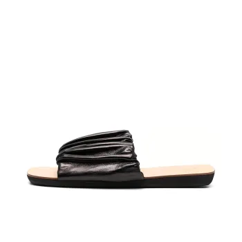 JIL SANDER Leather Gathered-detail Slides