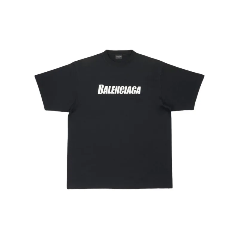 Balenciaga T Shirt Loose Fit Style Unisex Black-0