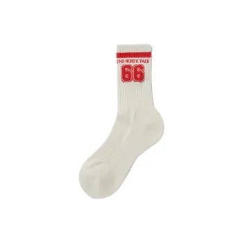THE NORTH FACE BIG LOGO SOCKS Mid Calf Socks Unisex 1 Pack Cream