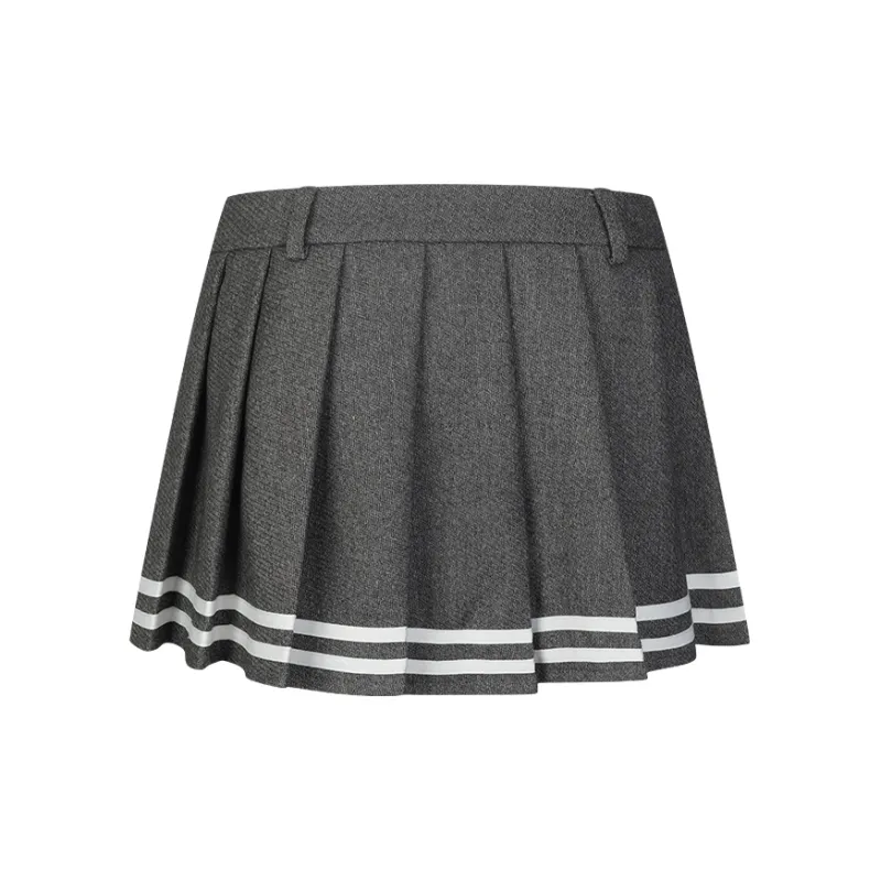 Barb Chill Preppy Series Casual Short Skirts Women's Dark Gray-1