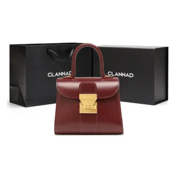 Clannad Cow Leather Shoulder Bag, Crossbody Bag, Handbag Small Size Women's Burgundy