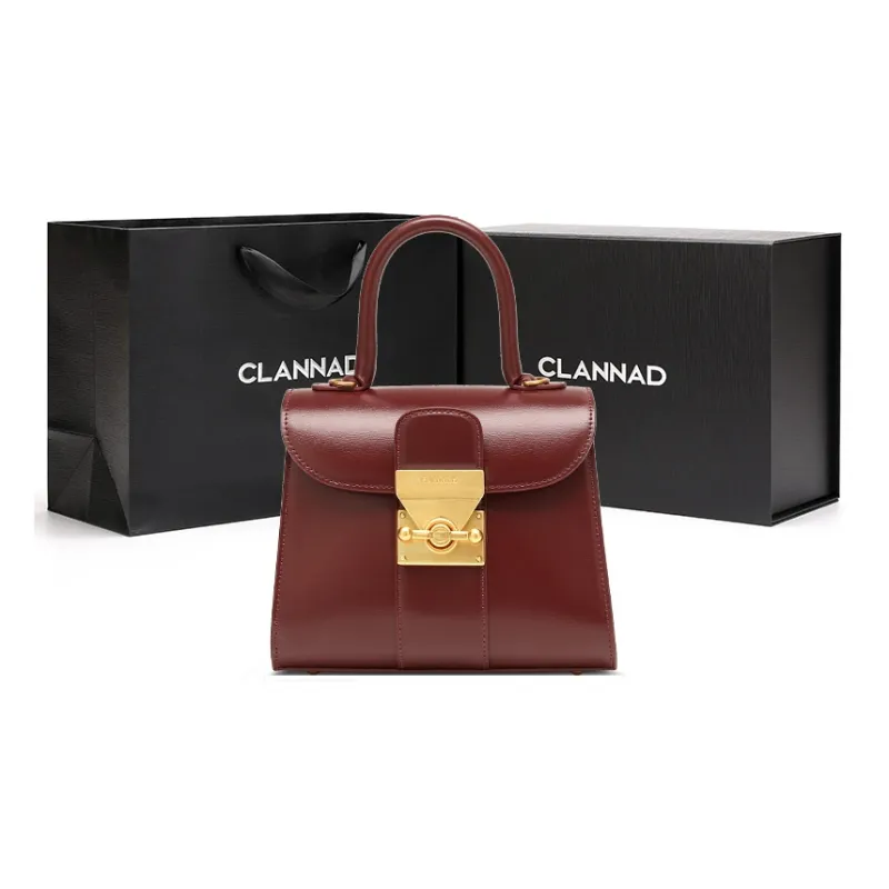 Clannad Cow Leather Shoulder Bag, Crossbody Bag, Handbag Small Size Women's Burgundy-0