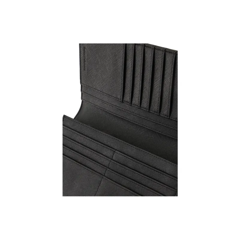 GIORGIO ARMANI Recycled Leather Wallet Large Size Men's Black-7