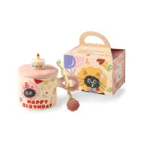 360ml[Wishing Cup-Pink]Floral Cat+Floral Spoon