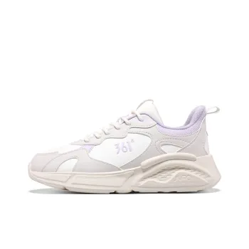 361° Anti Slip Wear Resistant Low Top Casual Running Shoes Women's White Gray Purple