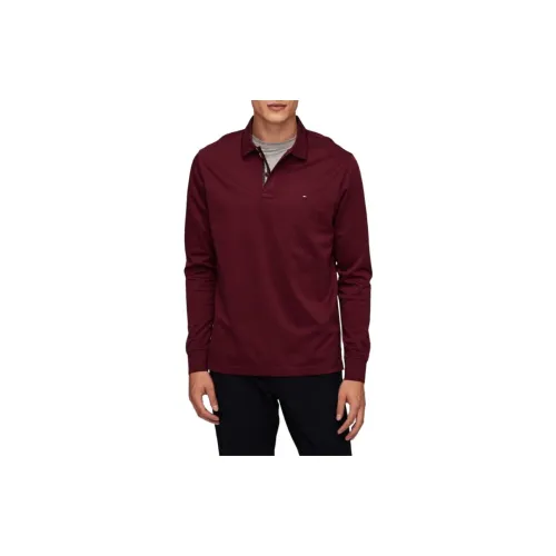 Tommy Hilfiger Polo Shirts Men Burgundy Red