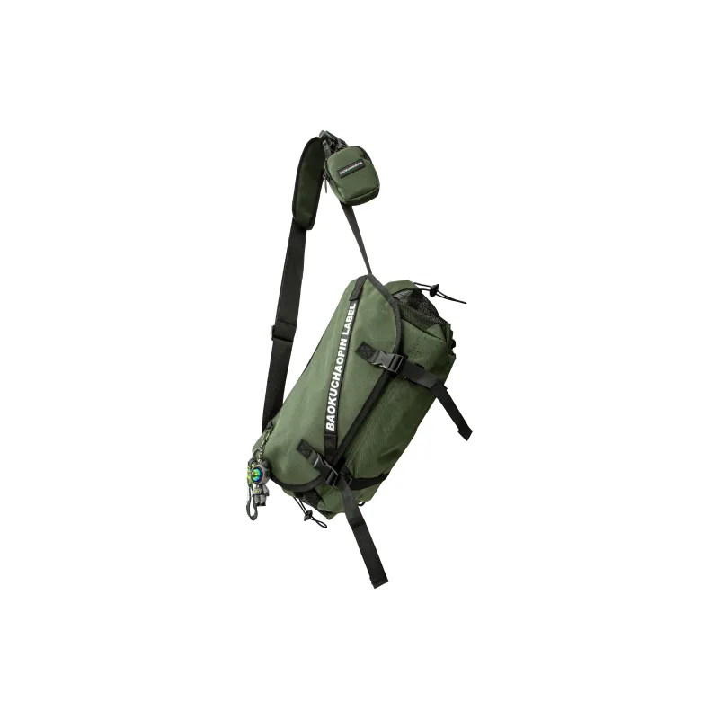 KONADCT Nylon Commute Urban Techwear Crossbody Bag Large Size Unisex Khaki/White/Gray/Army Green-18