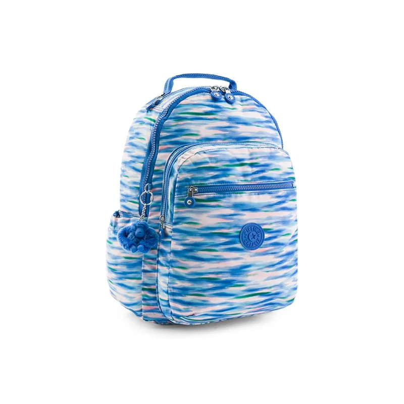 Kipling Polyester Backpack Unisex Diluted Blue Pink Print-1