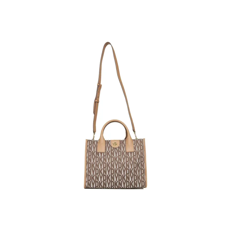 DKNY Calfskin Trim Handbag Women's White/Blue Earth Brown/Coffee-2