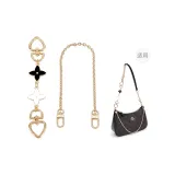 (Gold-Tone) Black White Four-Leaf Clover Extender Chain+Decorative Chain 40cm