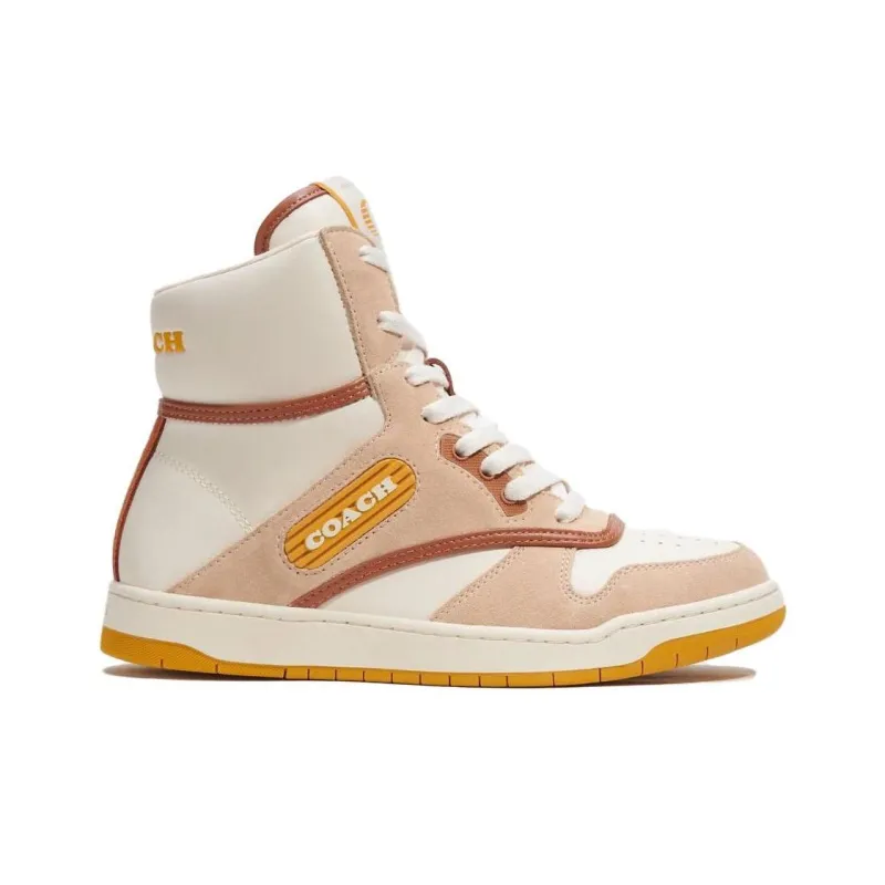 COACH High Top Skateboard Shoes Women's Pink White-1
