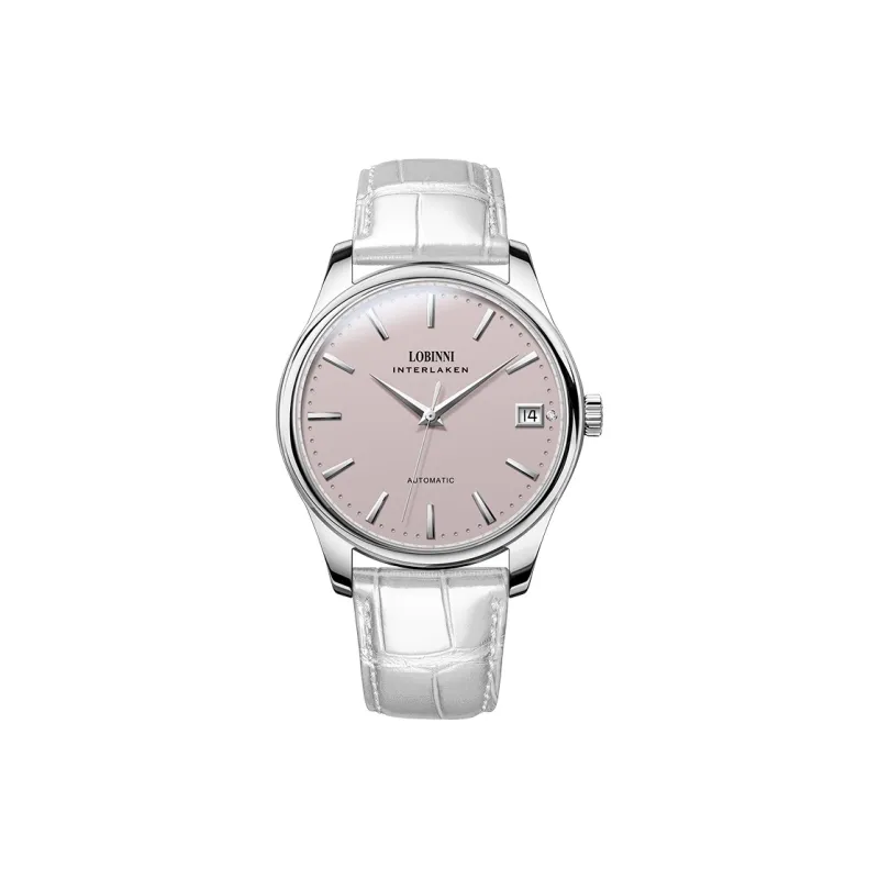 LOBINNI L Mechanical Movement Cowhide Strap Watch Women's Watch White Dial-12