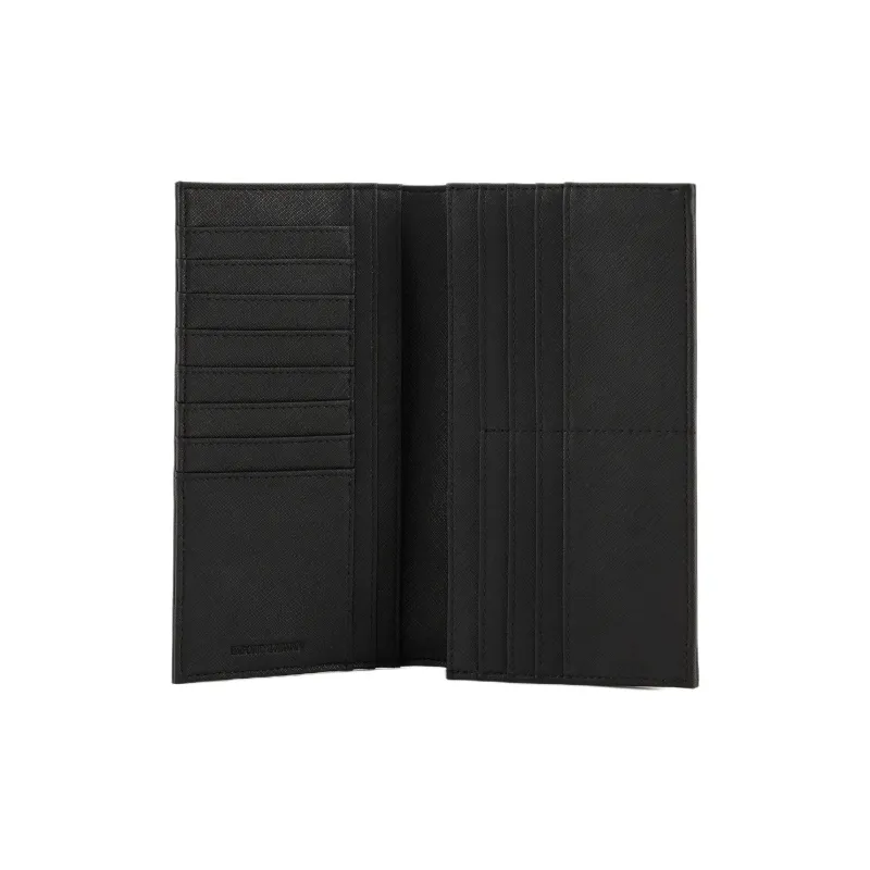 GIORGIO ARMANI Recycled Leather Wallet Large Size Men's Black-5