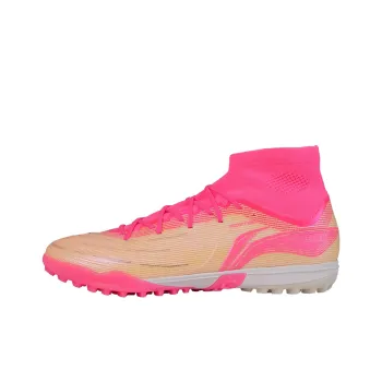 LiNing TF Rubber Broken Studs Artificial Ground Firm Ground Cushioned Slip Resistant Soccer Shoes Men's Pink Ocean