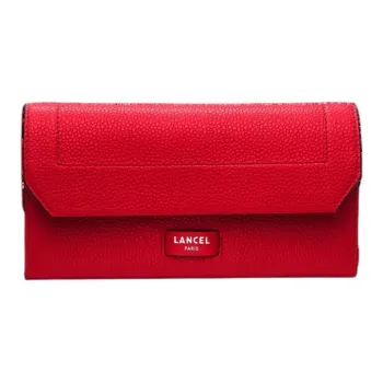 LANCEL Leather Slim Flap Wallet