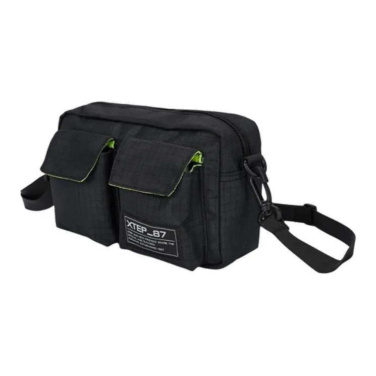 XTEP Fabric Crossbody Bag, Shoulder Bag Unisex Gray/Black-4