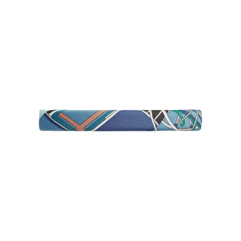 HERMES Silk Twill Hair Clips Women's Blue-0
