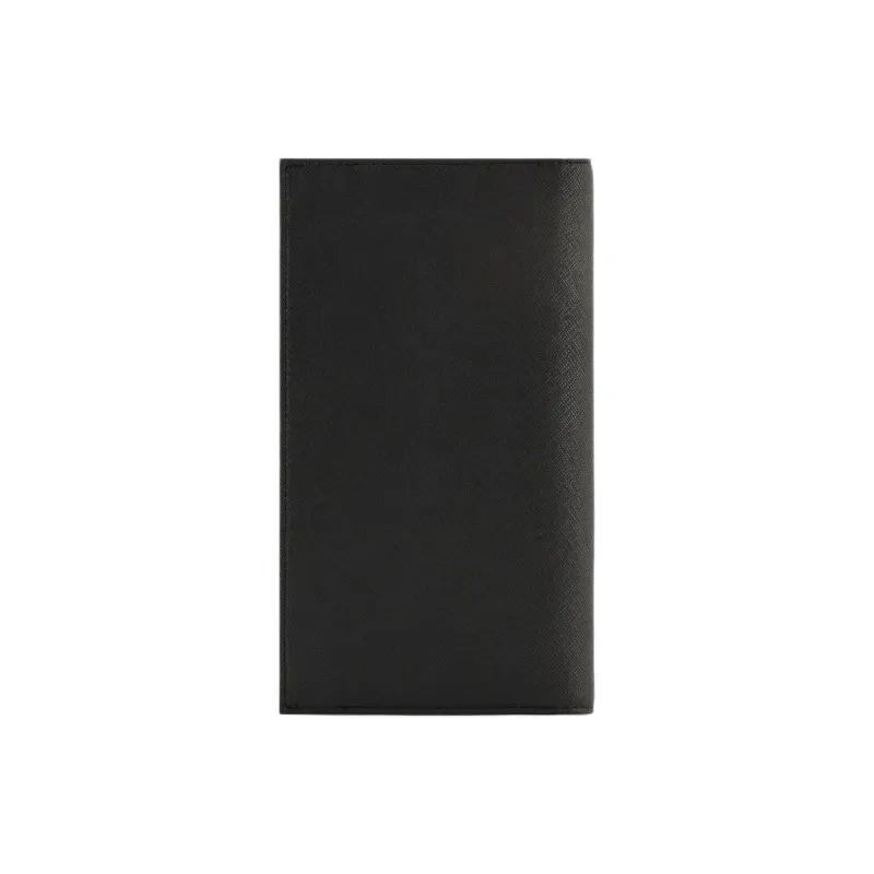 GIORGIO ARMANI Recycled Leather Wallet Large Size Men's Black-4