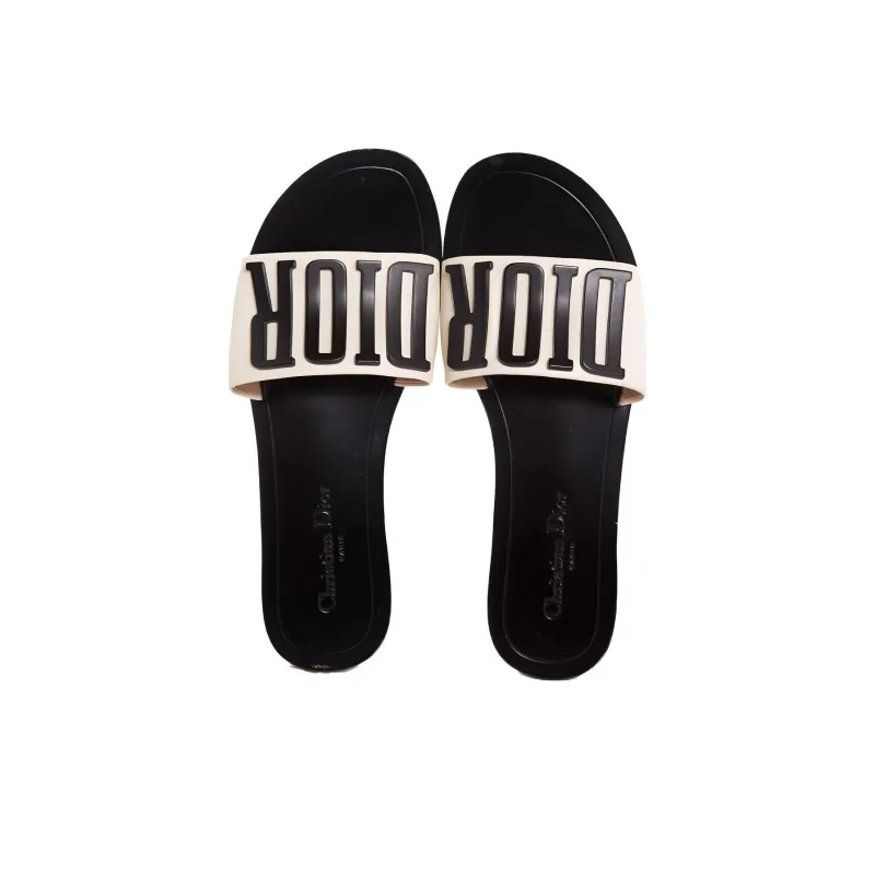 DIOR Diorevolution Abrasion Resistant Slide Slippers Women's White-3
