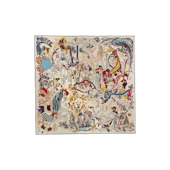 HERMES Silk Silk Scarves Women's Beige