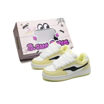 Z.SUO Slip-Resistant Lightweight Breathable Low-Top Skateboard Shoes Unisex White Gray Box Included