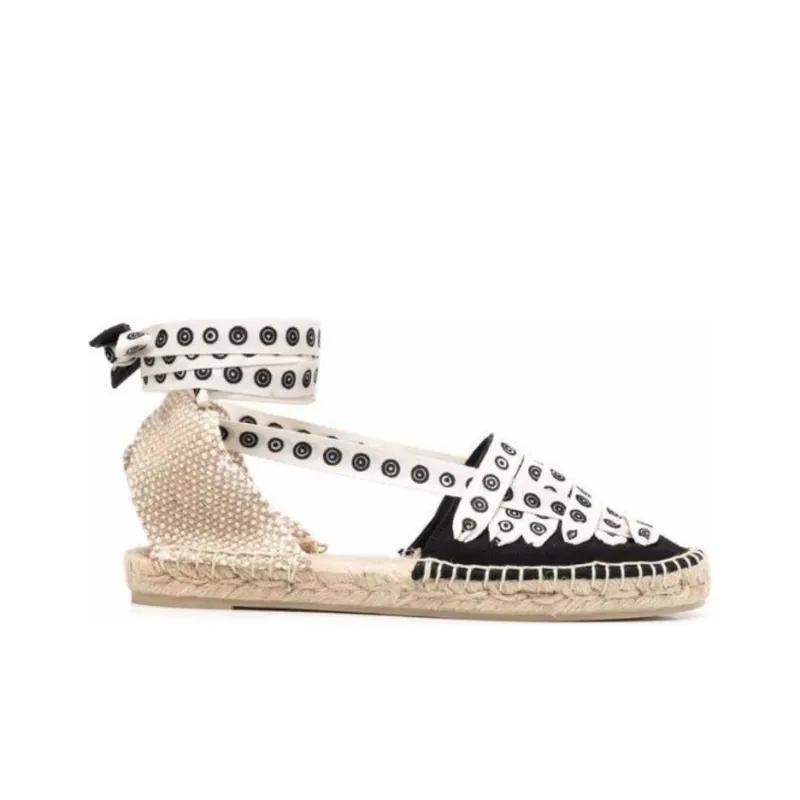 Castañer Casual Single Shoes Women's Black White-1