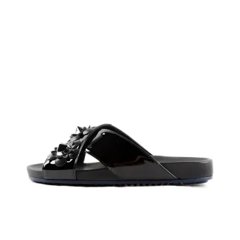 FENDI Rubber Sole Abrasion-Resistant Slide Slippers Women's Black