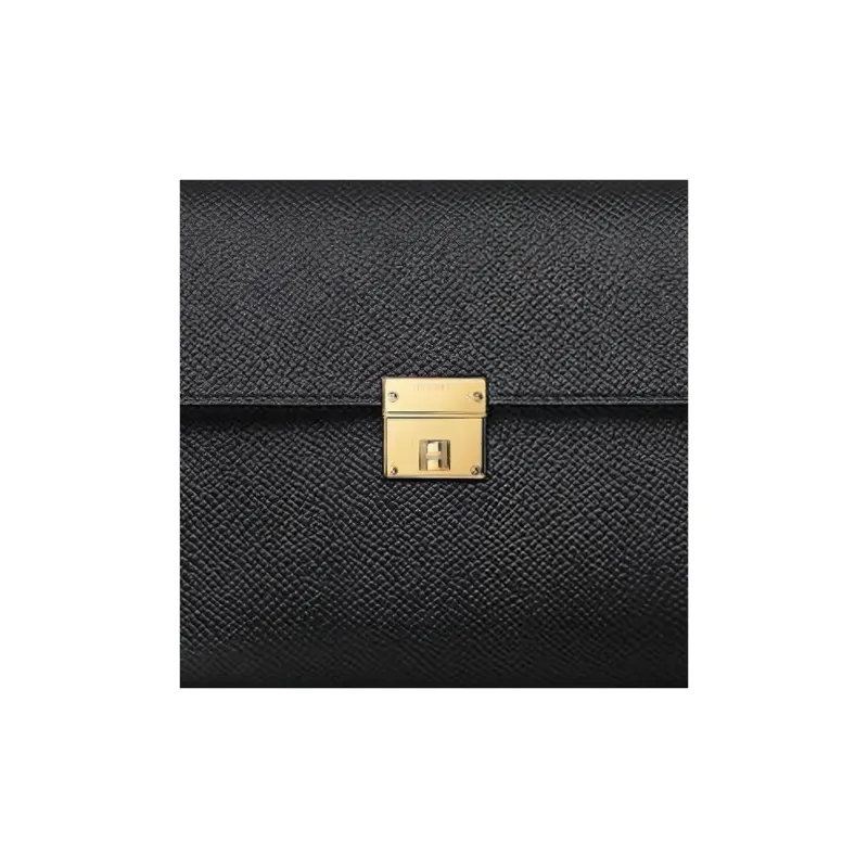 HERMES Clic Epsom Calfskin Wallet Regular Women's Noir Black-2