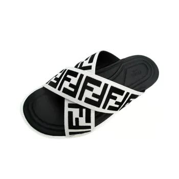 FENDI Slide Slippers Men's Black White
