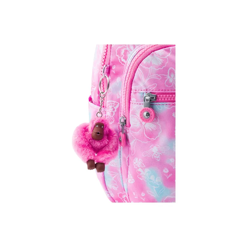 Kipling Polyester Monkey Bag Backpack Medium Size Unisex Dreamy Butterfly Pink Cloud Print-4