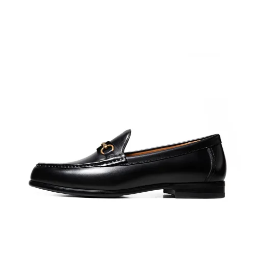 THOM WILLS Horse Street Buckle Slip on Dress Shoes Men
s Black