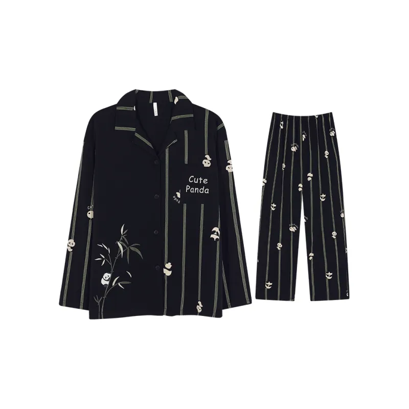 Lan Miao Pajama Set Women's Black-0