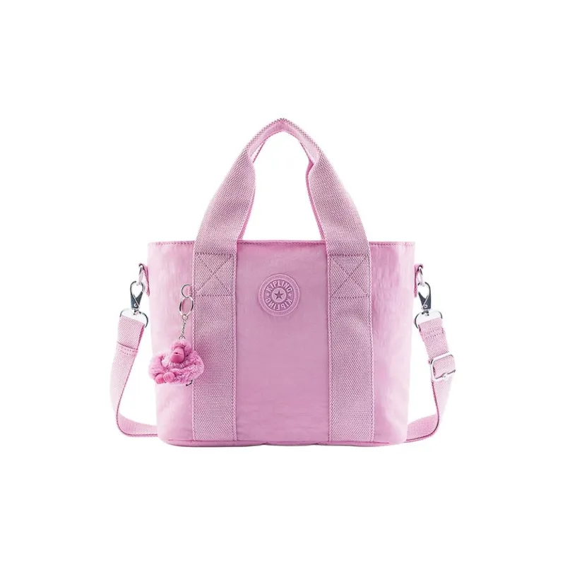 Kipling Polyamide Tote Bag, Shopping Bag, Handbag Medium Size Unisex Pink Purple/Blue-0