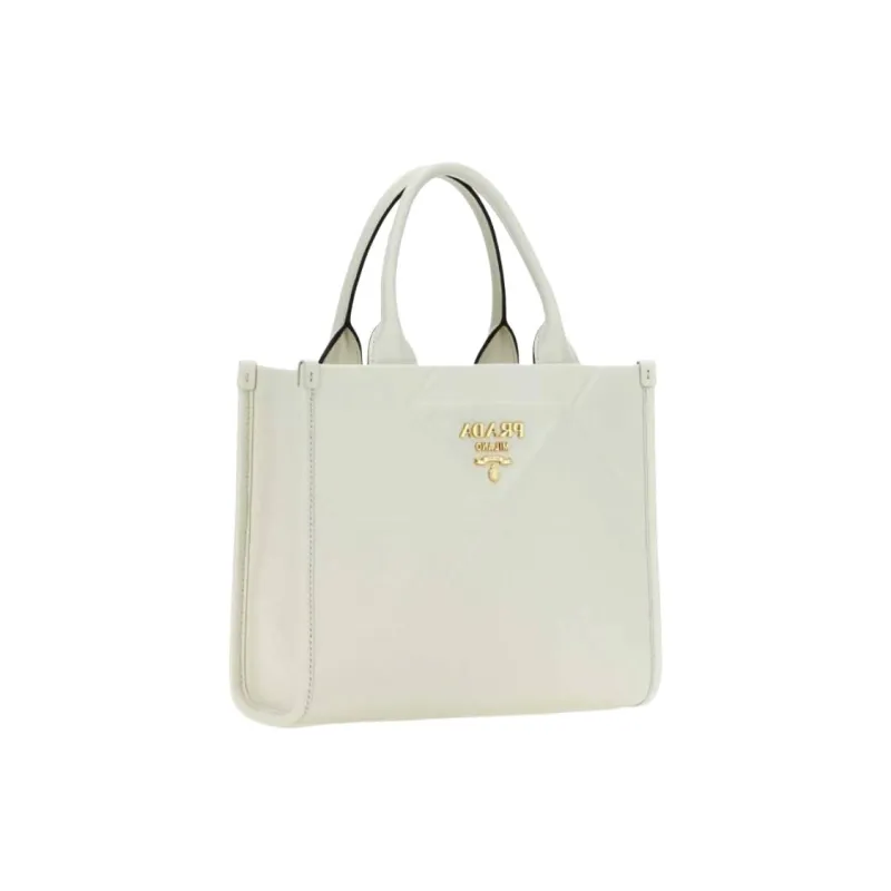 PRADA Symbole Leather Shoulder Bag Crossbody Bag Handbag Small Size Women's White-2