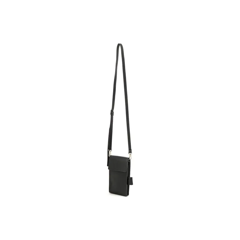Yohji Yamamoto Cow Leather Crossbody Bags Cell Phone Pouch Unisex Black-1