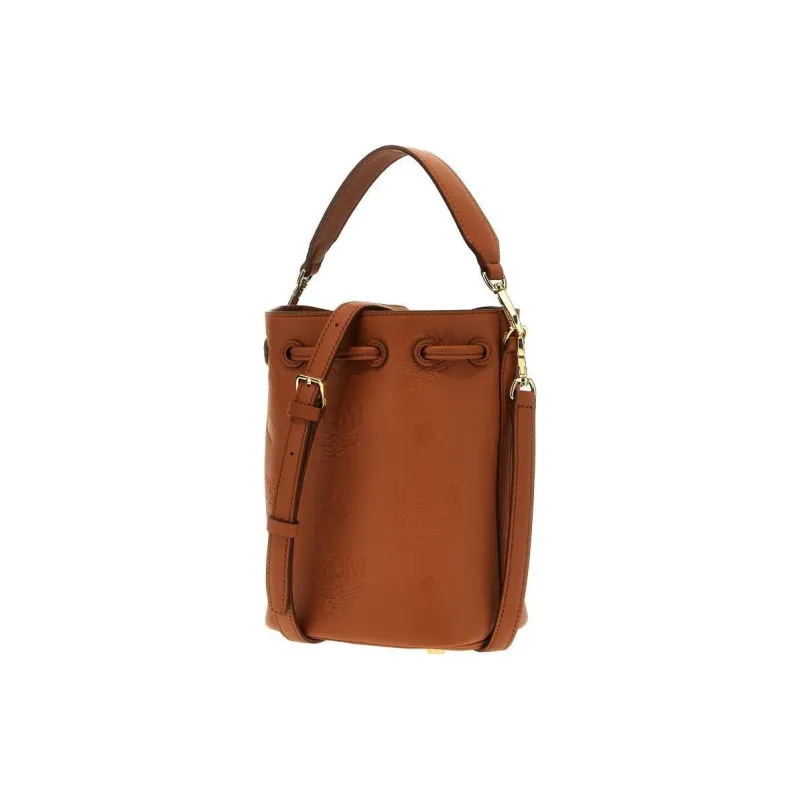 MCM Dessau Series Leather Bucket Bag Handbag Shoulder Bag Crossbody Bag Mini Women's Brown-1