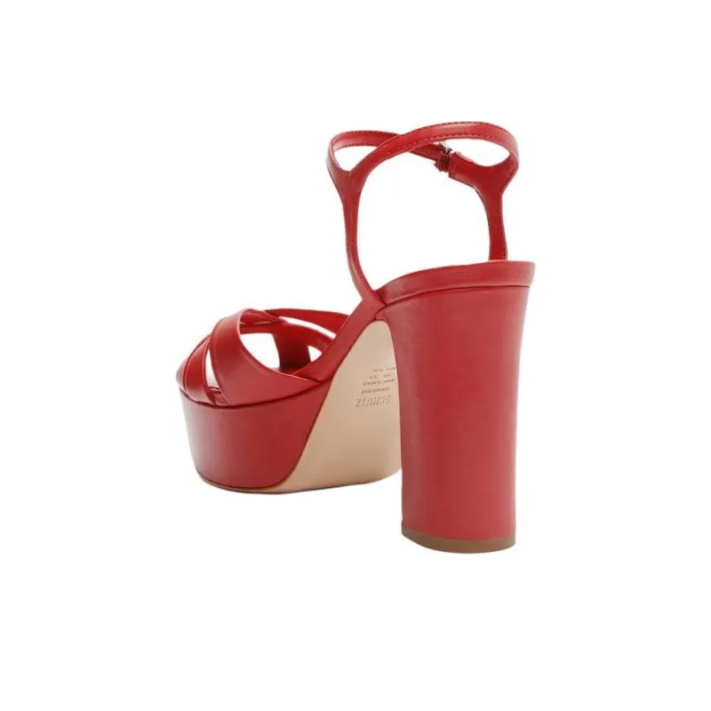 Schutz Keefa Strap Sandals 10.5cm Women's Red-4