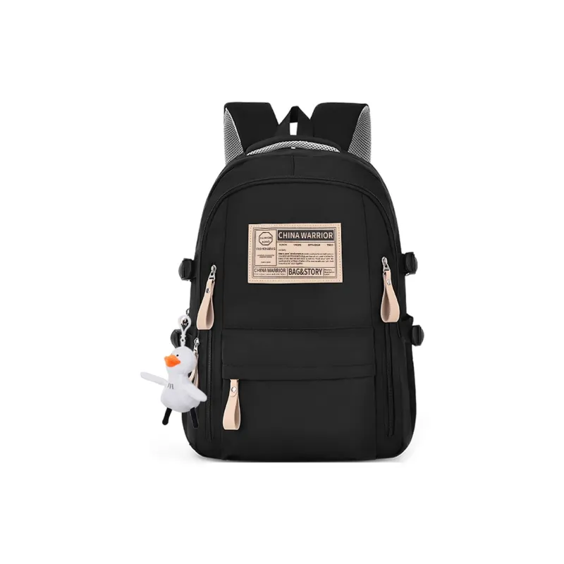 Warrior Nylon Backpack Unisex Black-5
