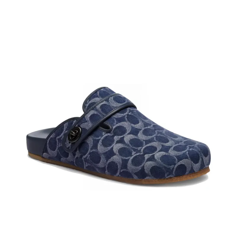 COACH Blake Wrap toe Slippers Men's Blue-2