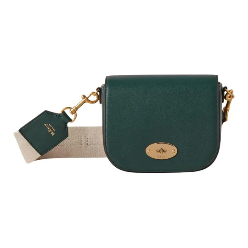 Mulberry Darley Genuine Leather Shoulder Bag, Crossbody Bag Trumpets Women's Forest Green-2