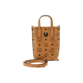 MCM Aren Nappa Leather French Fries Bag, Handbag, Shoulder Bag, Crossbody Bag Mini Women's Brown Cognac