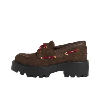 MIU MIU Suede Loafers Loafers Women's Brown