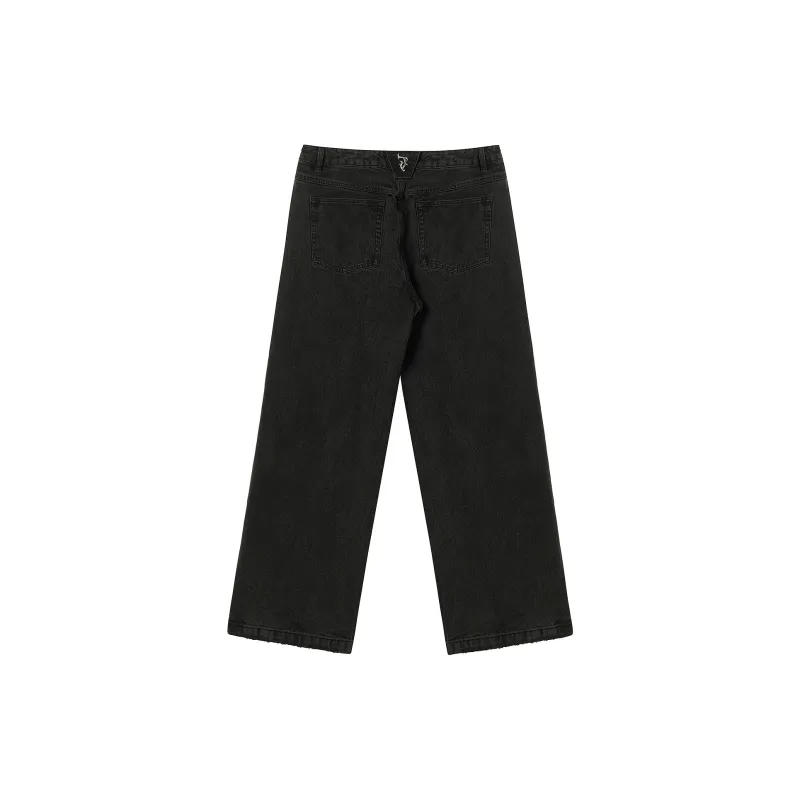 JHYQ Jeans Unisex Washed Black-1