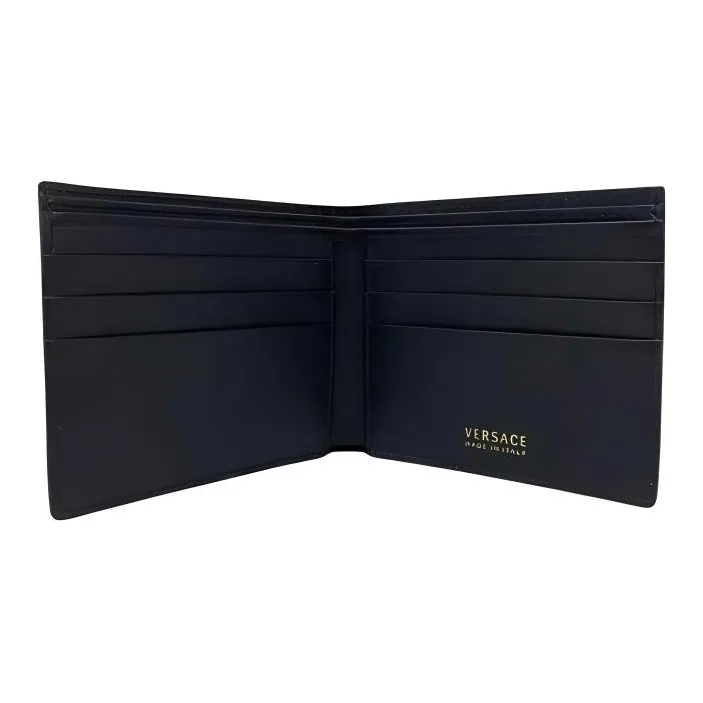 VERSACE Cow Leather 3-in-1 Wallet Regular Men's Blue-2