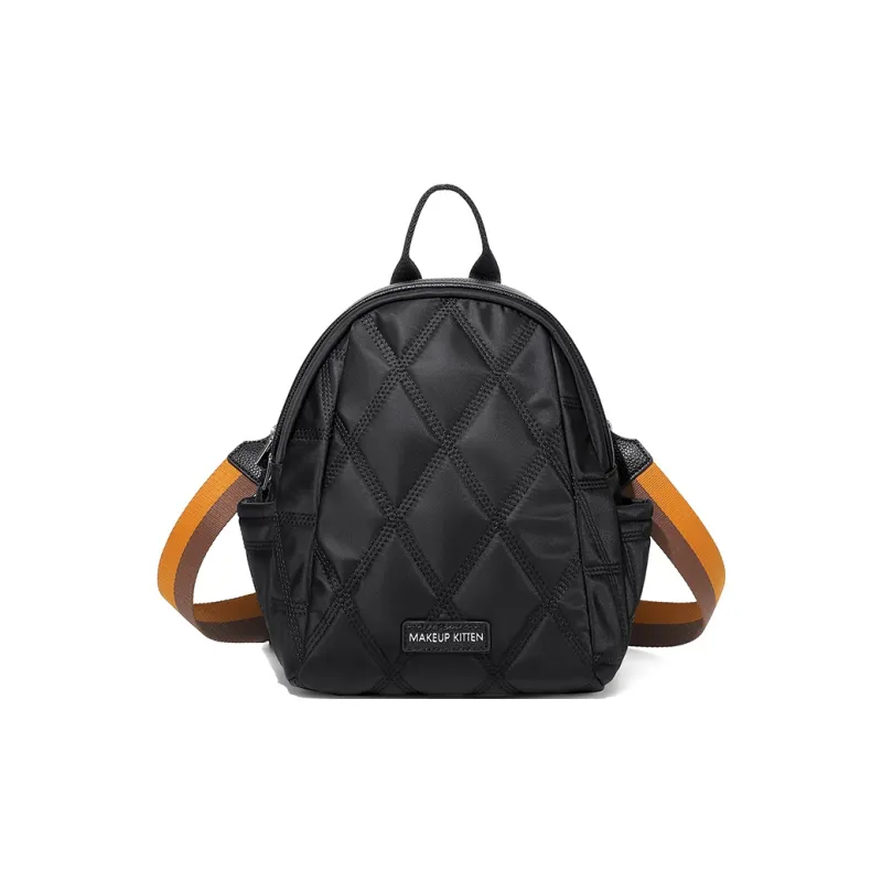 MAKEUP KITTEN Synthetic Leather Backpacks Backpack Regular Women's Apricot/Black/Khaki Apricot-1