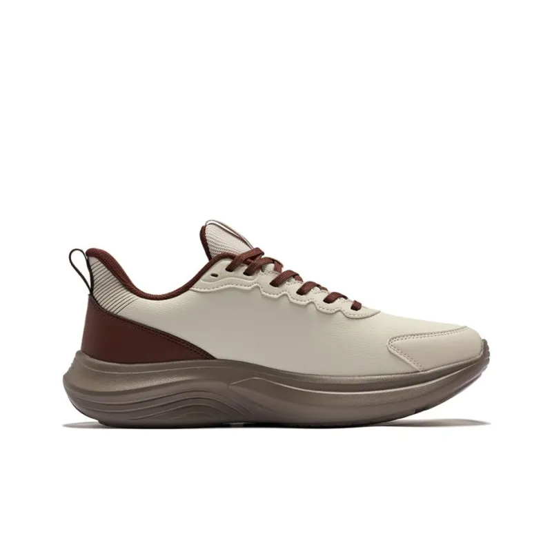 Erke Cushioning Rebound Low Top Running Shoes Men's Float Rock Gray Mocha Brown-1